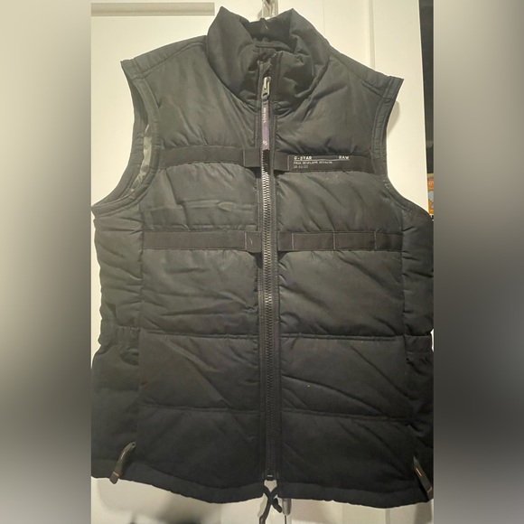 G-STAR RAW ATTAC TAPE QUILTED PADDED VEST (DK BLK / L) - Picture 4 of 8